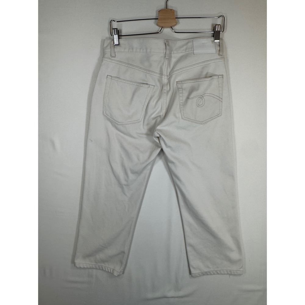 R13 Boyfriend Jean Ecru Bedford Cord Cream 25 Japanese Fabric Minimalist Luxury - Picture 12 of 16